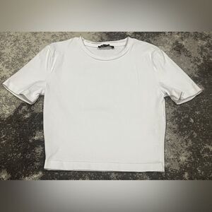 Zara White Crop Top Size XS